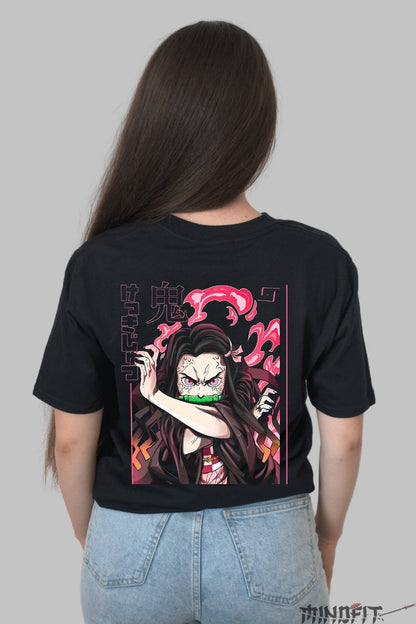 Tricou Anime Demon Slayer - Nezuko Rage Mode Dama Negru