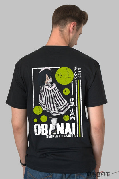 Tricou Anime Demon Slayer - Obanai Serpent Hashira Barbat Negru