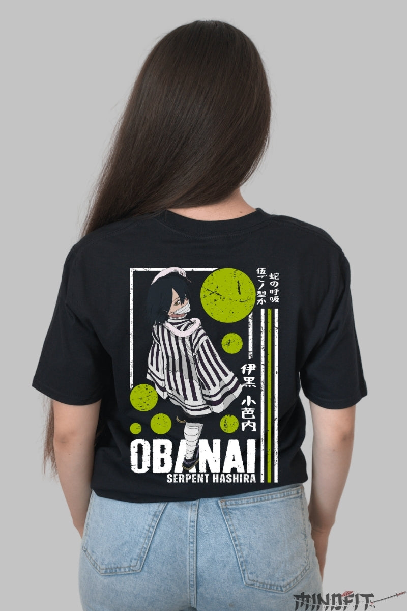 Tricou Anime Demon Slayer - Obanai Serpent Hashira Dama Negru