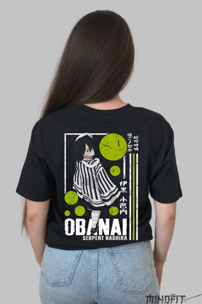 Tricou Anime Demon Slayer - Obanai Serpent Hashira Dama Negru