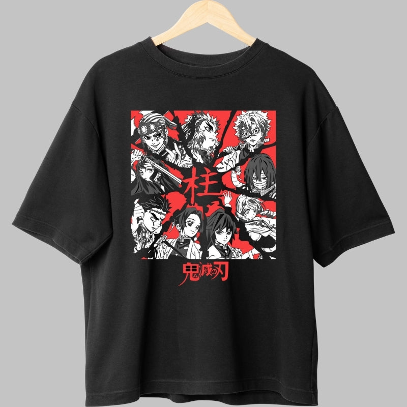 Tricou Anime Demon Slayer - Pilierii Corpului Vanatorilor fata