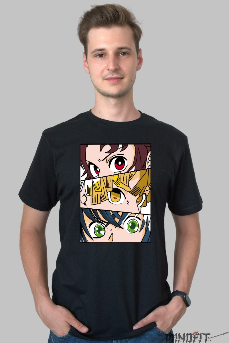 Tricou Anime Demon Slayer - Priviri care Ard Puterea barbat negru