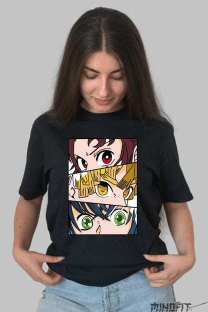 Tricou Anime Demon Slayer - Priviri care Ard Puterea dama negru