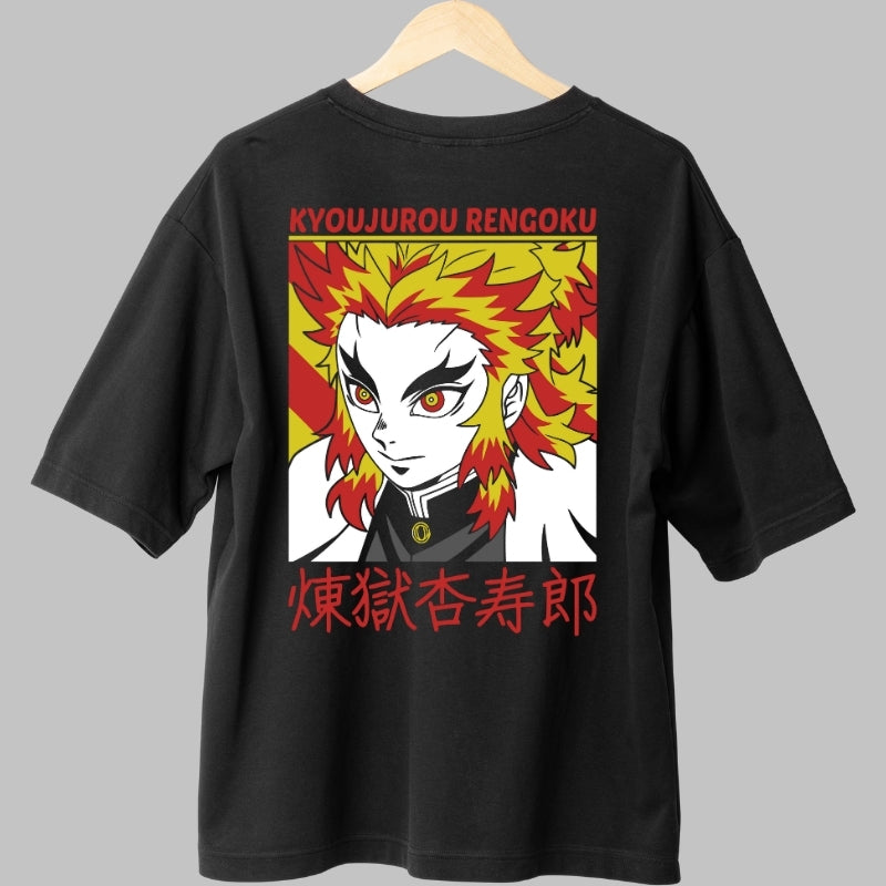 Tricou Anime Demon Slayer - Rengoku Art Power Spate