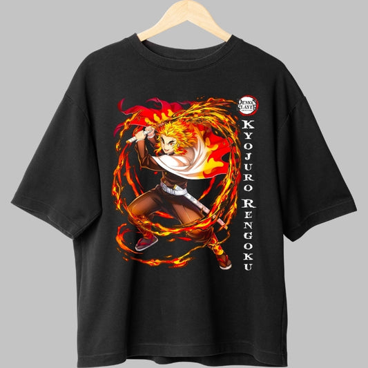 Tricou Anime Demon Slayer - Rengoku Flacara Incredibila fata
