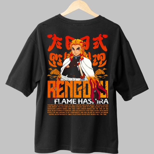 Tricou Anime Demon Slayer - Rengoku Flame Spate