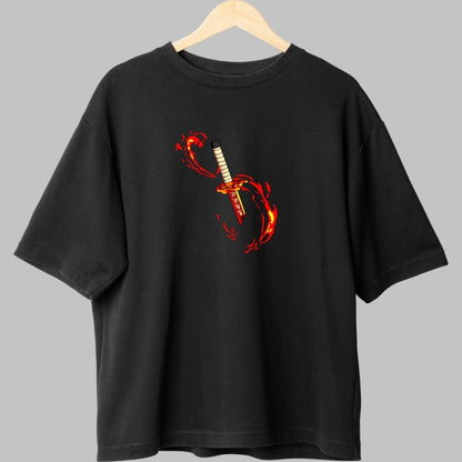 Tricou Anime Demon Slayer - Rengoku in Flacari Fata