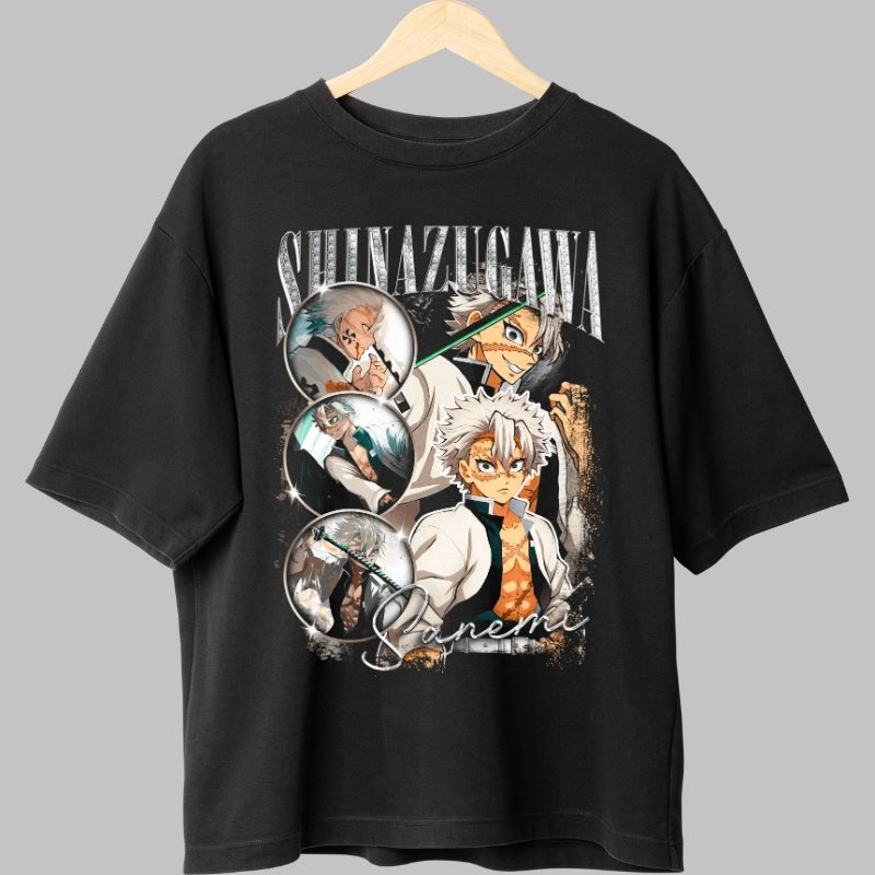 Tricou Anime Demon Slayer - Sanemi Shinazugawa Wind Hashira fata