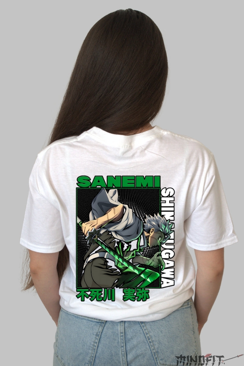Tricou Anime Demon Slayer - Sanemi Wind Rage Dama alb