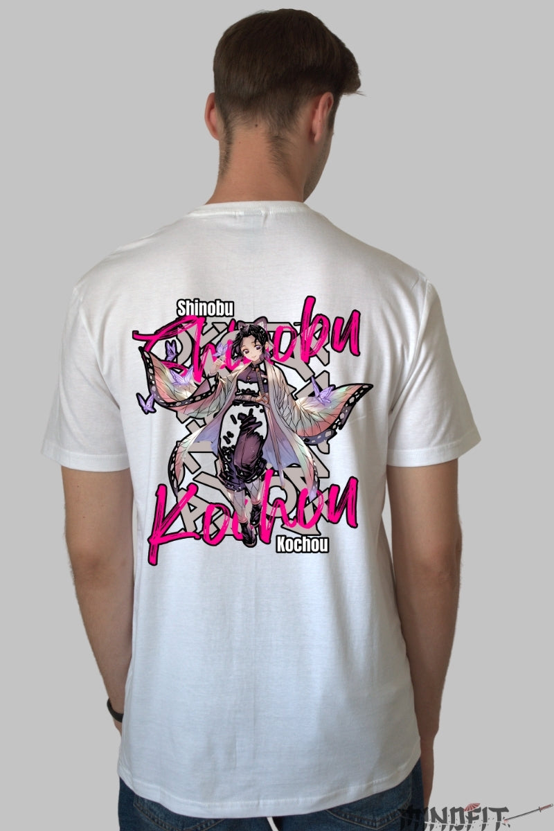 Tricou Anime Demon Slayer - Shinobu Grace Barbat Alb