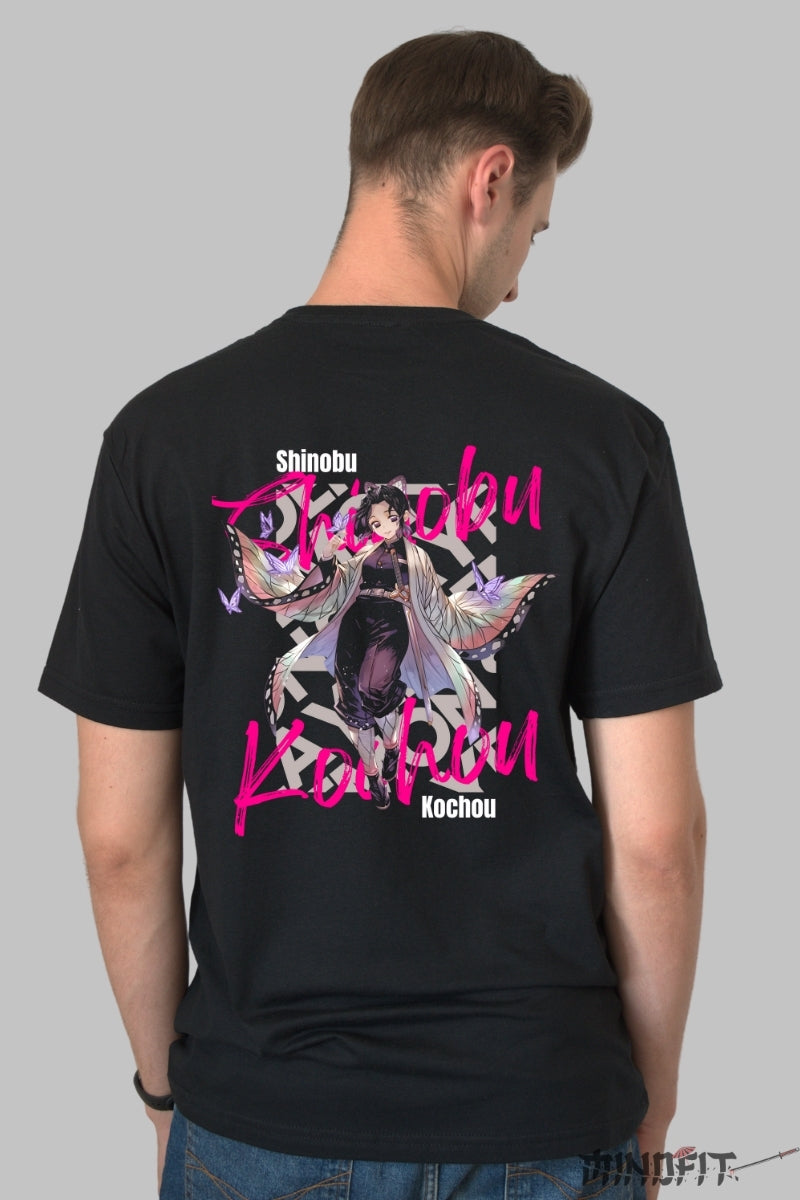 Tricou Anime Demon Slayer - Shinobu Grace Barbat Negru