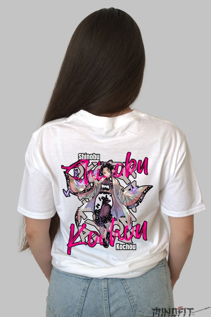 Tricou Anime Demon Slayer - Shinobu Grace Dama alb