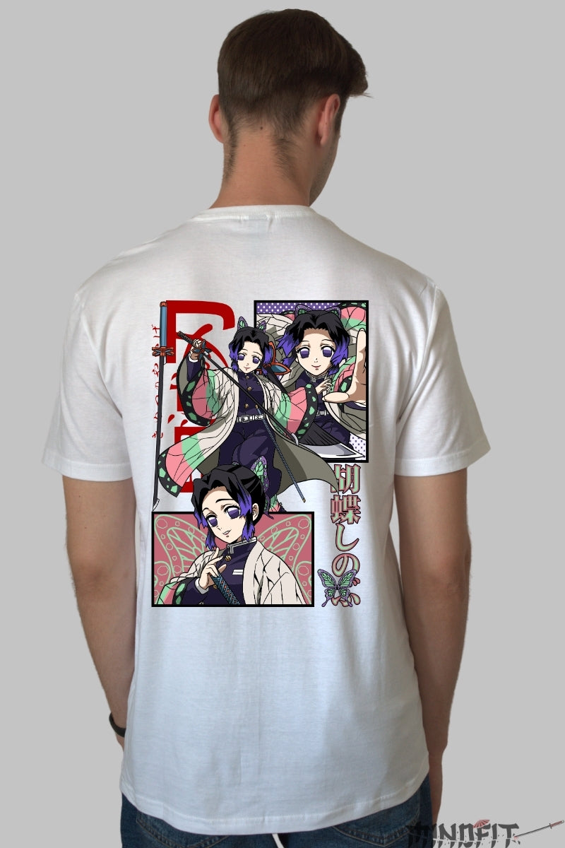 Tricou Anime Demon Slayer - Shinobu Grace Barbat Alb