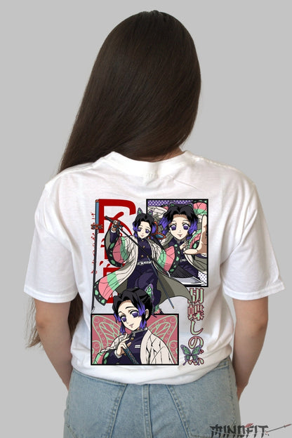 Tricou Anime Demon Slayer - Shinobu Grace Dama alb