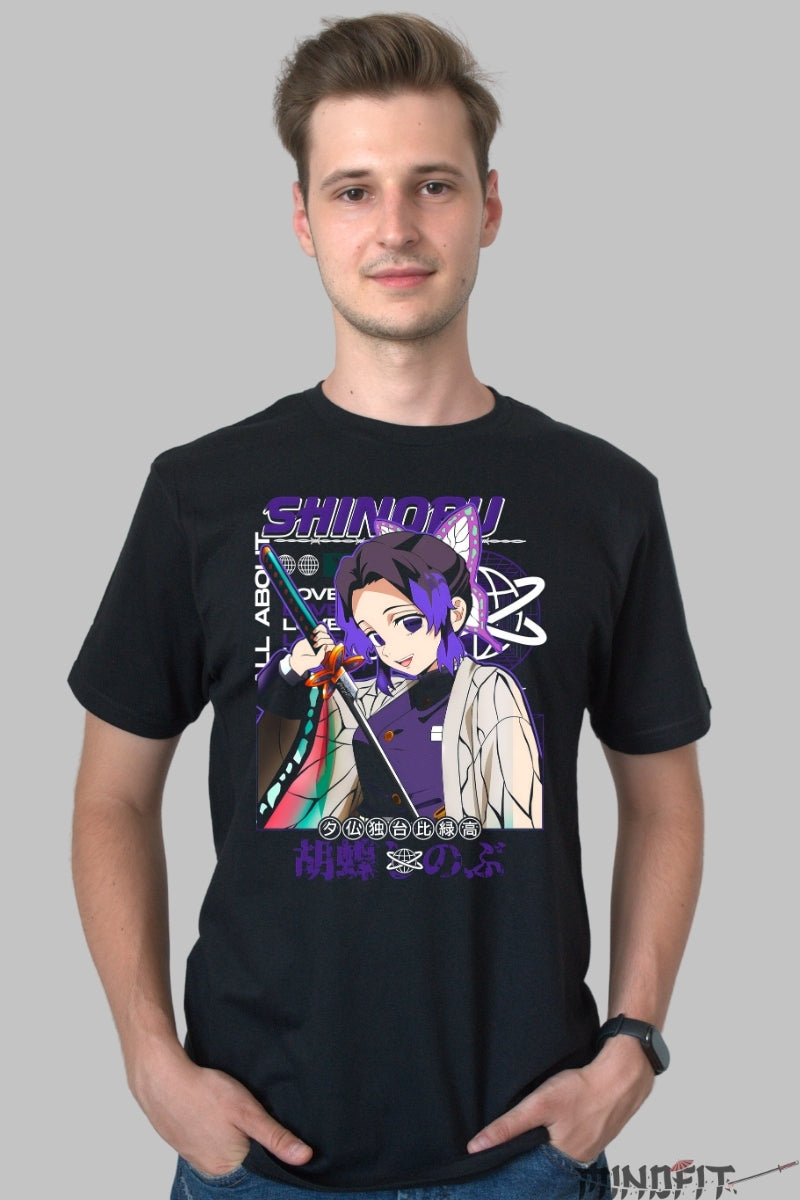 Tricou Anime Demon Slayer - Shinobu Master of Poison barbat negru