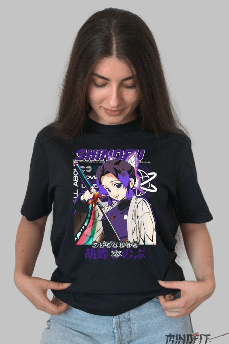 Tricou Anime Demon Slayer - Shinobu Master of Poison dama negru