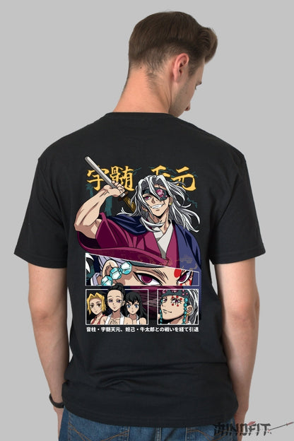 Tricou Anime Demon Slayer - Sound Hashira Style Barbat Negru