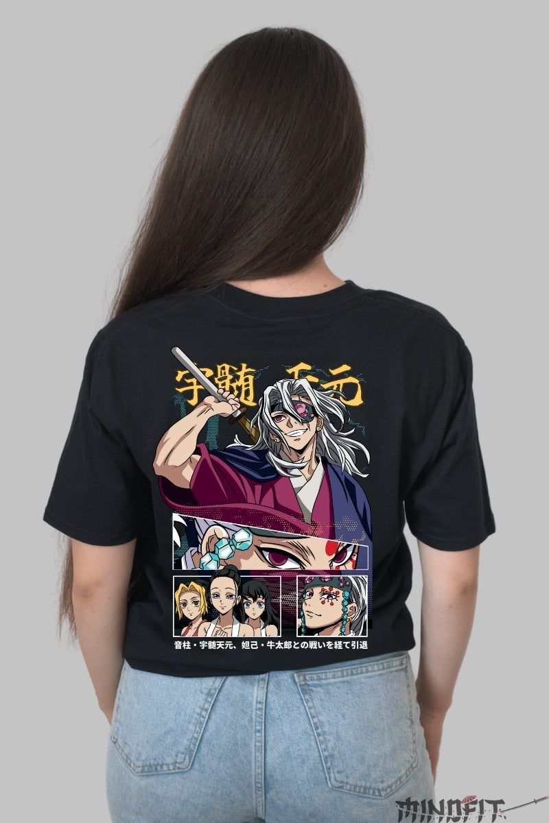 Tricou Anime Demon Slayer - Sound Hashira Style Dama Negru