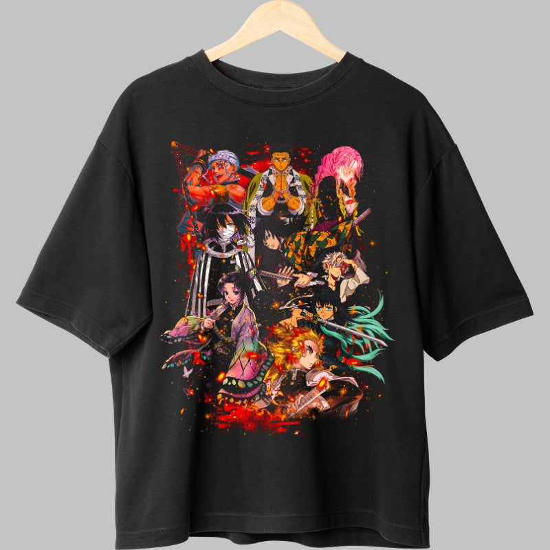 Tricou Anime Demon Slayer - Stalpii Corpului Vanatorilor Fata