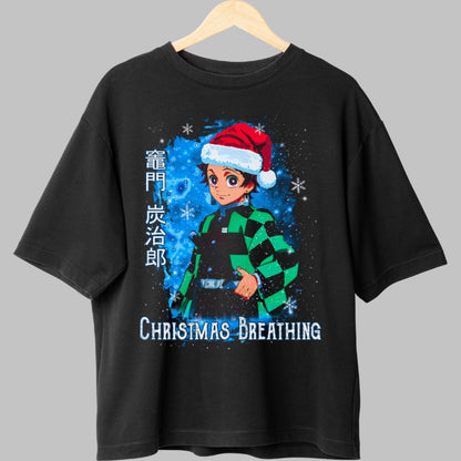 Tricou Anime Demon Slayer - Tanjiro Christmas Breathing Fata
