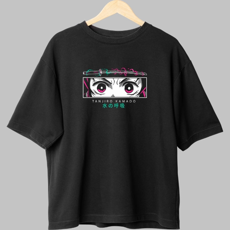 Tricou Anime Demon Slayer - Tanjiro Water Form Fata