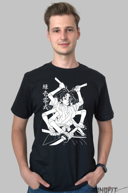 Tricou Anime Demon Slayer - Tehnica Sabiei Multiple barbat negru
