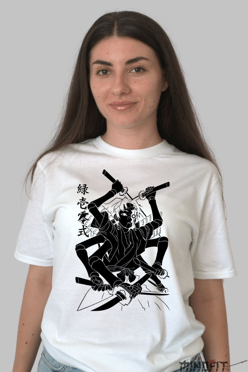 Tricou Anime Demon Slayer - Tehnica Sabiei Multiple dama alb