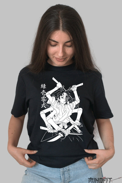 Tricou Anime Demon Slayer - Tehnica Sabiei Multiple dama negru