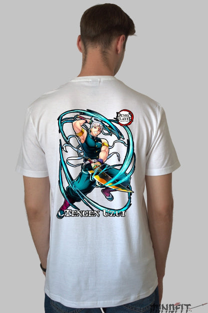 Tricou Anime Demon Slayer - Tengen Uzui Epic Barbat Alb