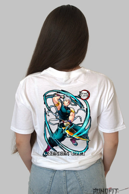 Tricou Anime Demon Slayer - Tengen Uzui Epic Dama alb
