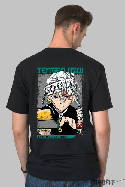 Tricou Anime Demon Slayer - Tengen Uzui Epic Barbat Negru