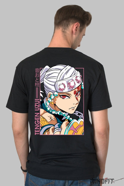 Tricou Anime Demon Slayer - Tengen Uzui Flash Barbat Negru