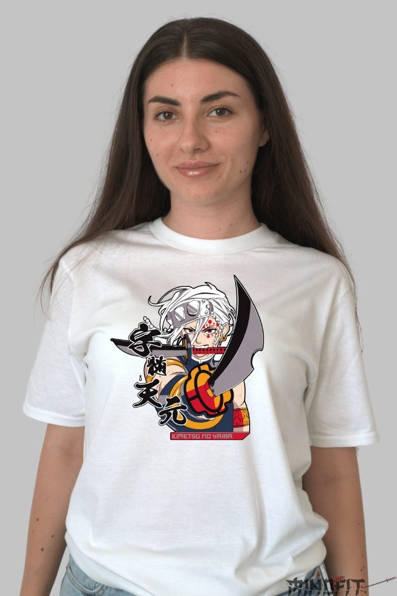 Tricou Anime Demon Slayer - Tengen Uzui Sound Hashira dama alb