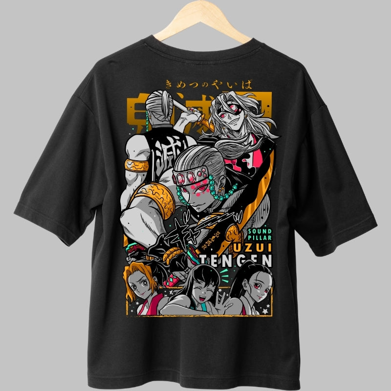 Tricou Anime Demon Slayer - Uzui Tengen Stralucitor Spate