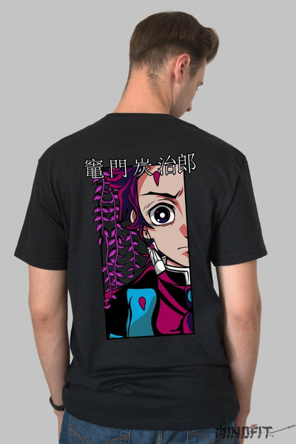Tricou Anime Demon Slayer - Vraja Florii Wisteria Barbat Negru
