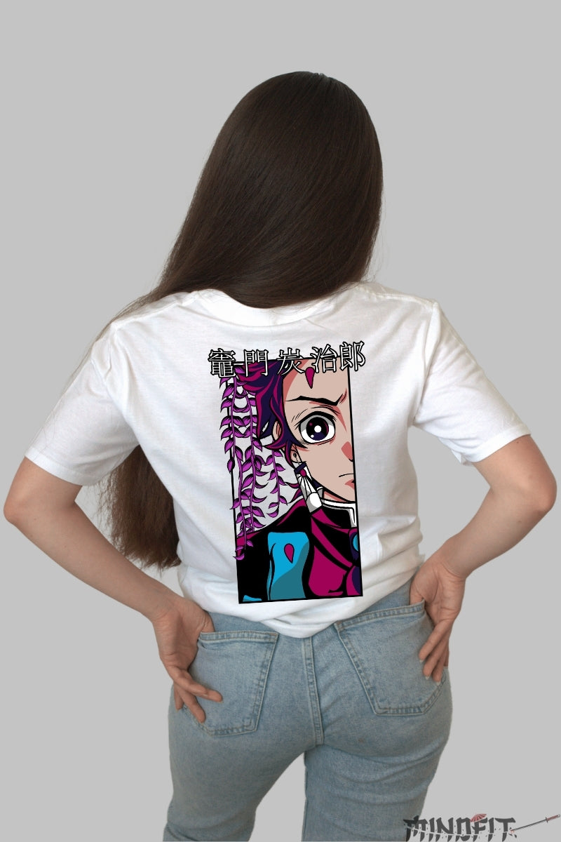 Tricou Anime Demon Slayer - Vraja Florii Wisteria Dama alb