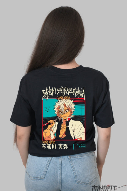 Tricou Anime Demon Slayer - Wind Hashira Fury Dama Negru