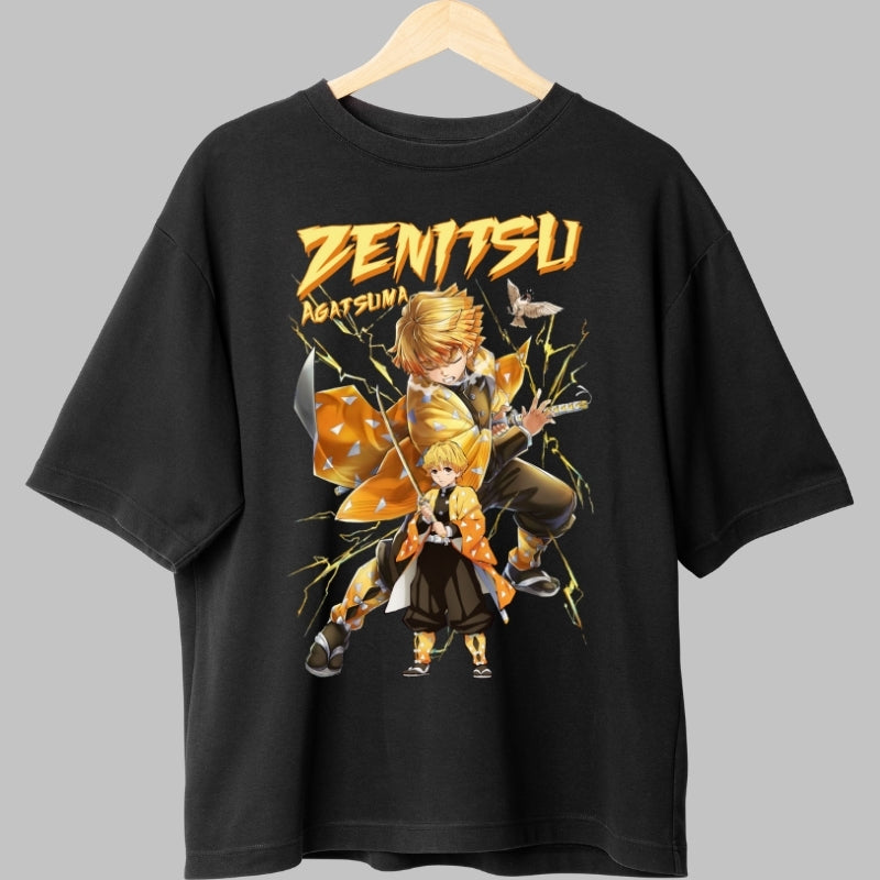 Tricou Anime Demon Slayer - Zenitsu Agatsuma Thunder Mode fata