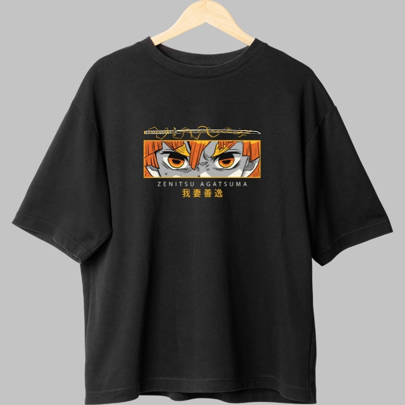 Tricou Anime Demon Slayer - Zenitsu Fulger Total Fata