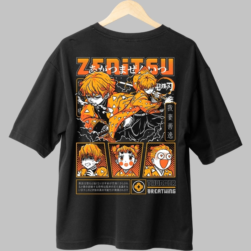 Tricou Anime Demon Slayer - Zenitsu Fulger Total Spate