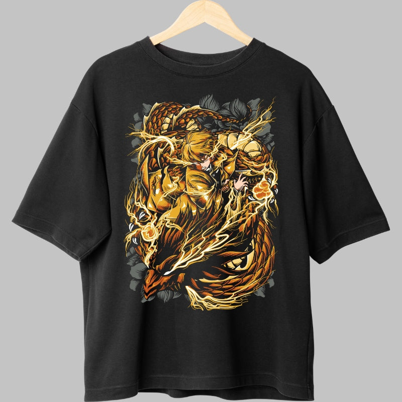 Tricou Anime Demon Slayer - Zenitsu Fulgerul Dragonului Fata