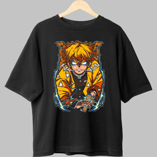 Tricou Anime Demon Slayer - Zenitsu Thunder Awakening fata
