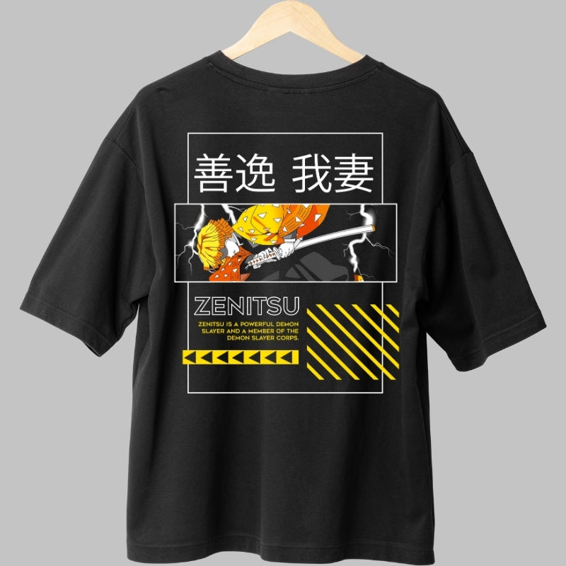 Tricou Anime Demon Slayer - Zenitsu Thunder Form Spate