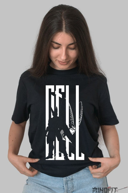 Tricou Anime Dragon Ball – Cell Minimal Shadow dama negru