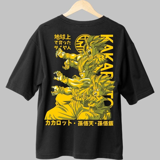 Tricou Anime Dragon Ball – Dinastia Saiyan negru fata