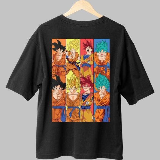Tricou Anime Dragon Ball – Evolutia lui Goku negru fata