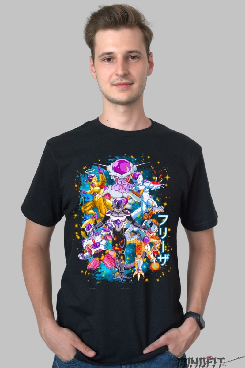 Tricou Anime Dragon Ball – Frieza Evolution Saga barbat negru