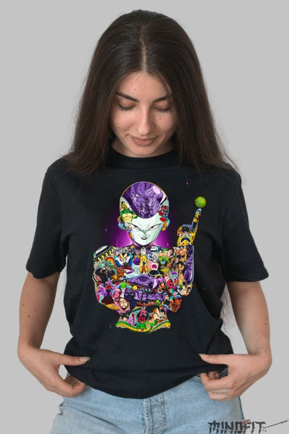 Tricou Anime Dragon Ball – Frieza Villains Collage dama negru