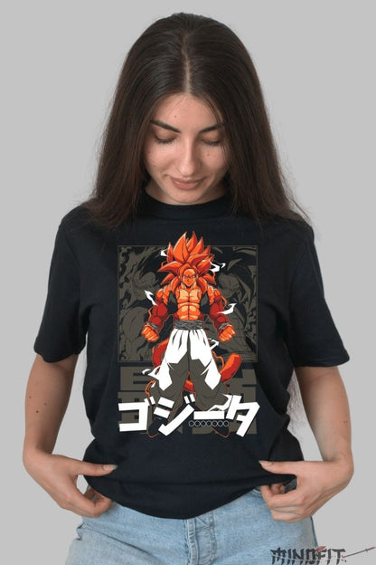 Tricou Anime Dragon Ball – Gogeta Super Saiyan 4 Legend dama negru