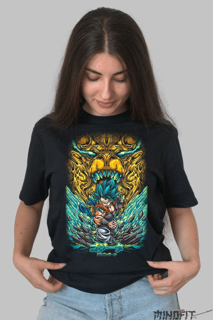 Tricou Anime Dragon Ball – Gogeta vs Dragonul Legendar dama negru